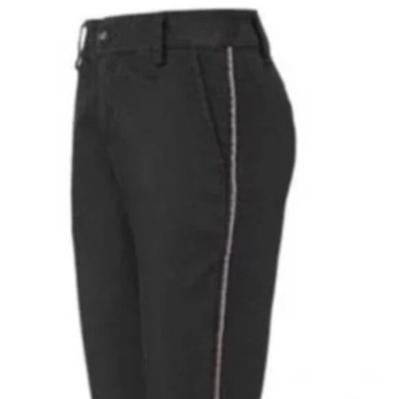 Cabi - The Peyton Multicolor Ribbon Side Stripe Black Pants - Women Size 8 - Picture 3 of 16